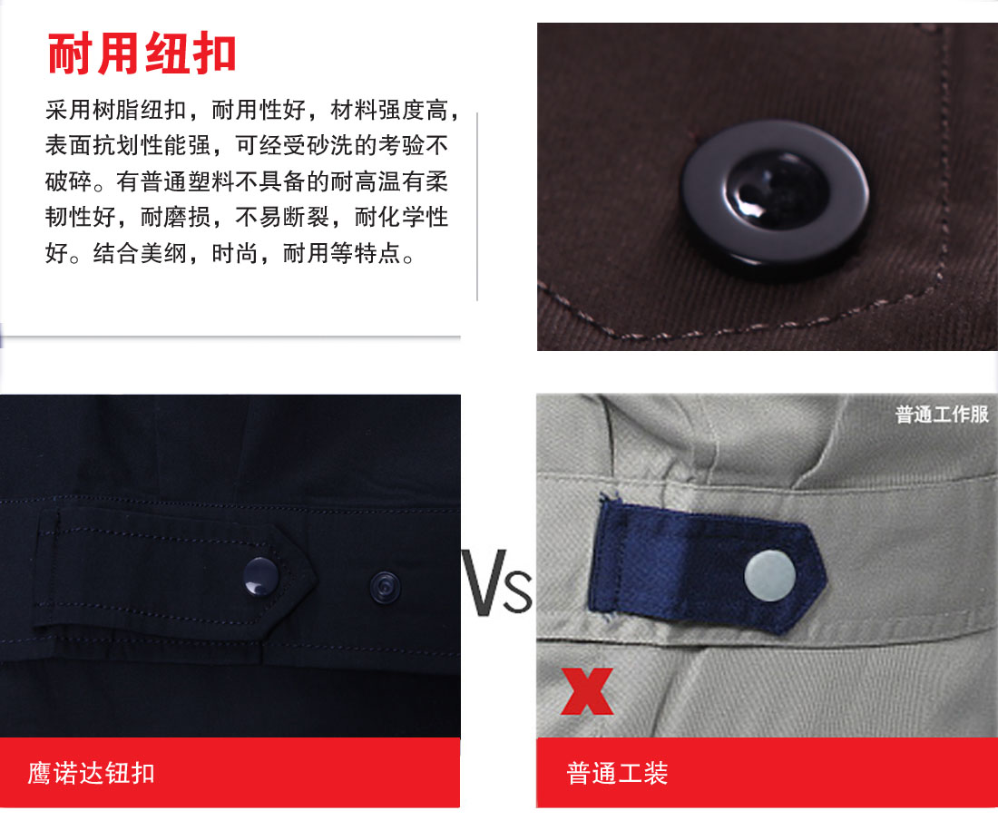 耐用紐扣，材料強度高