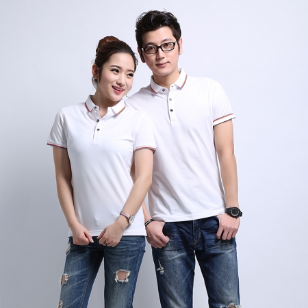 多色翻領(lǐng)T恤衫定做款式6880