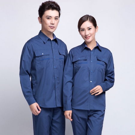 蟹青色夏季長(cháng)袖工作服AC10-1