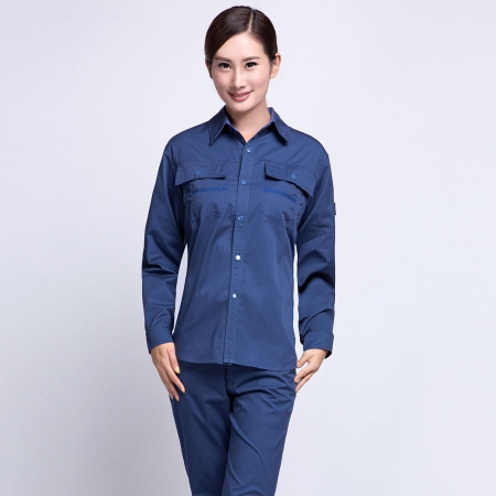 蟹青色夏季長(cháng)袖工作服AC10-1